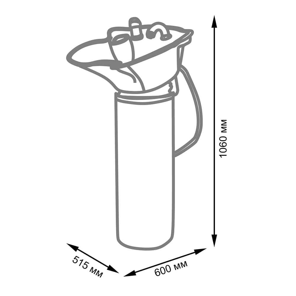 Парикмахерская мойка ЭКО с пластиковой раковиной