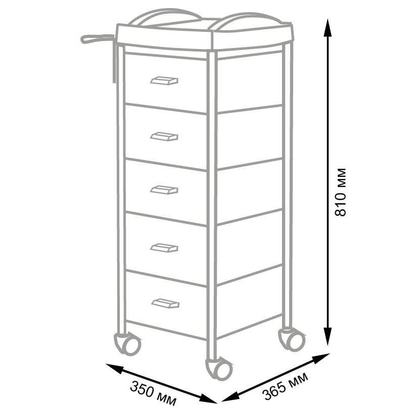 Тележка парикмахерская Глорис-03, черный