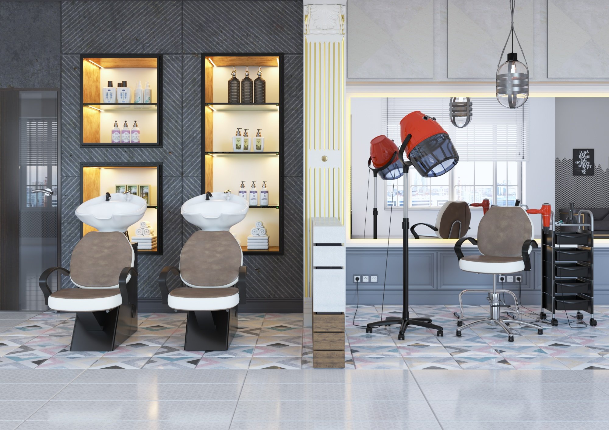 Кресло парикмахерское СОЛО Модерн гидравлика хром