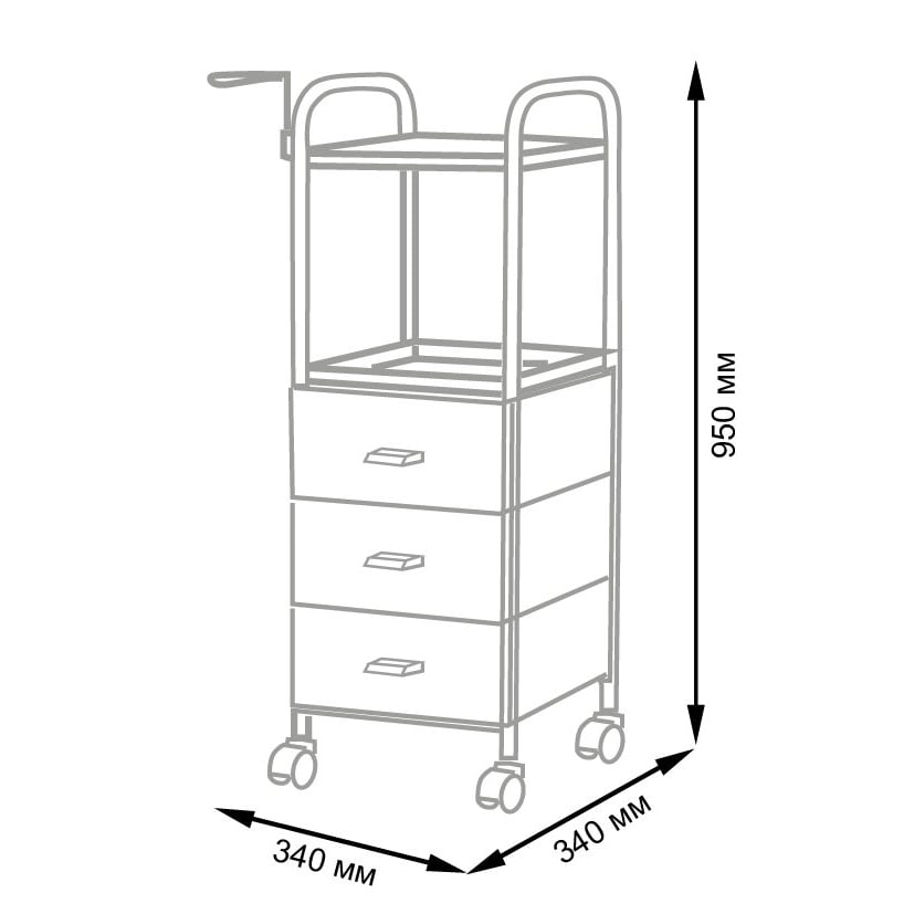 Тележка парикмахерская Глорис-09, черный