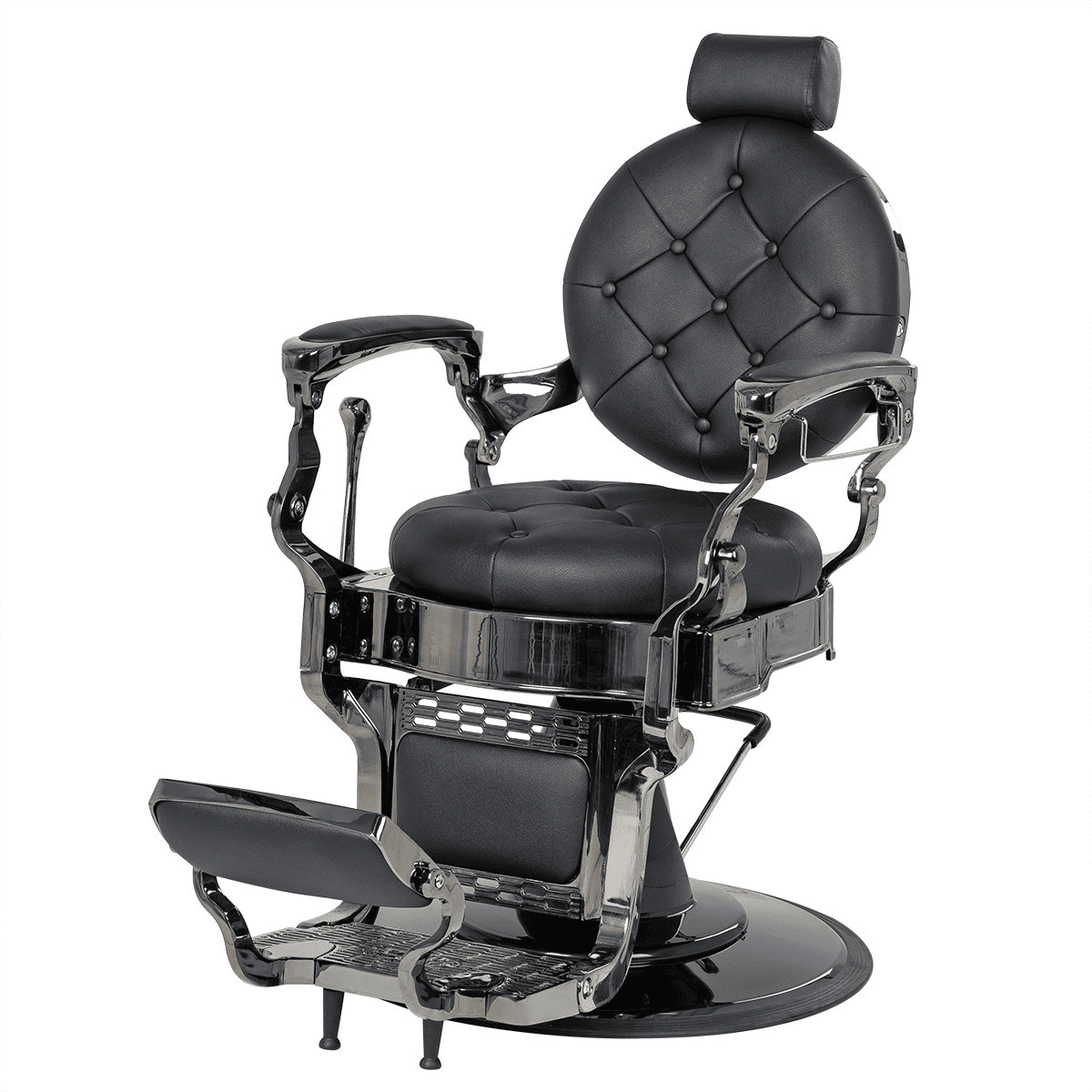 Мужское кресло барбер МД-9118, каркас тонированный хром