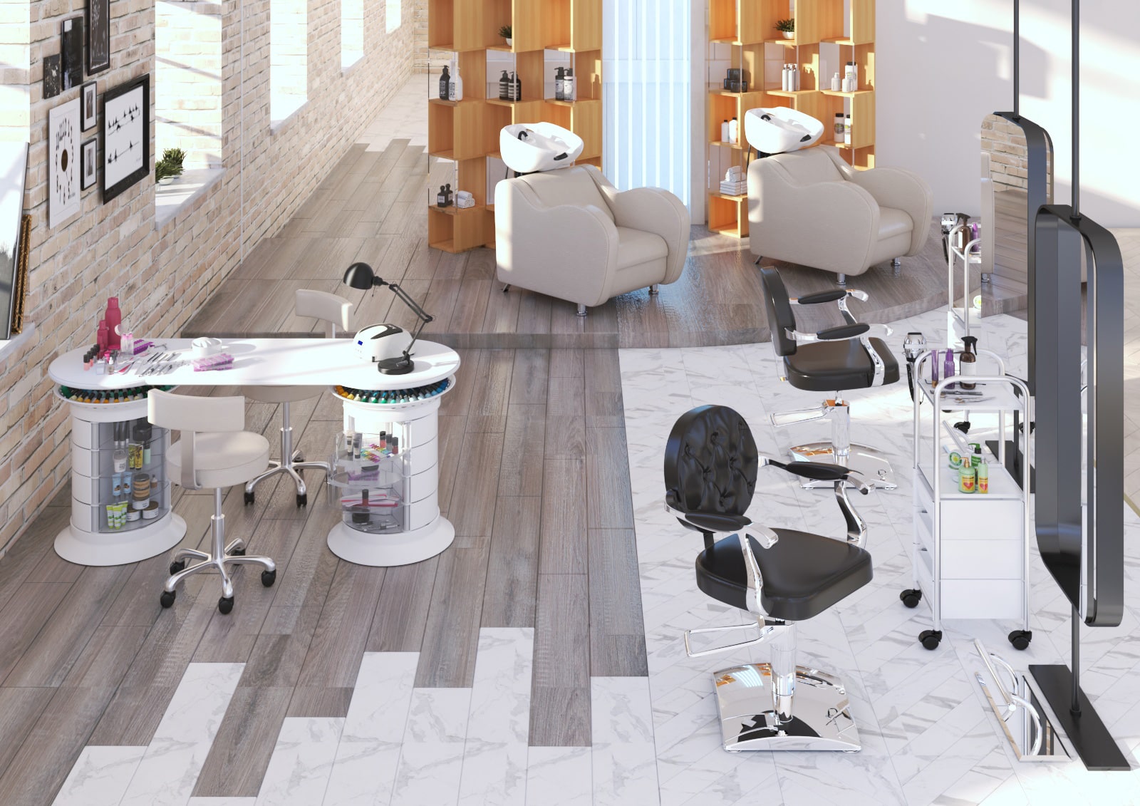 Тележка парикмахерская М-09, белый