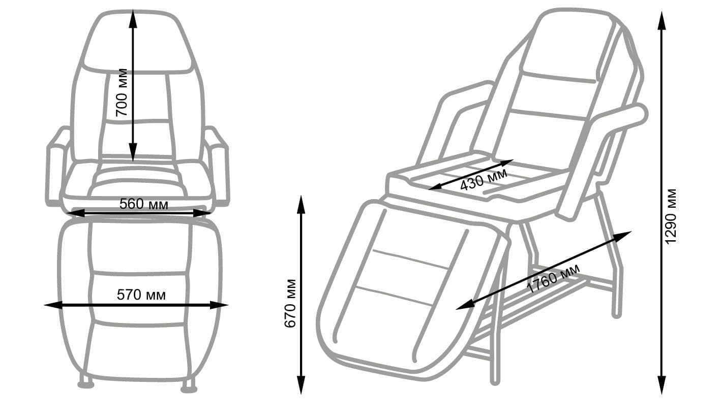 Косметологическая кушетка РЕЛАКС Серебро