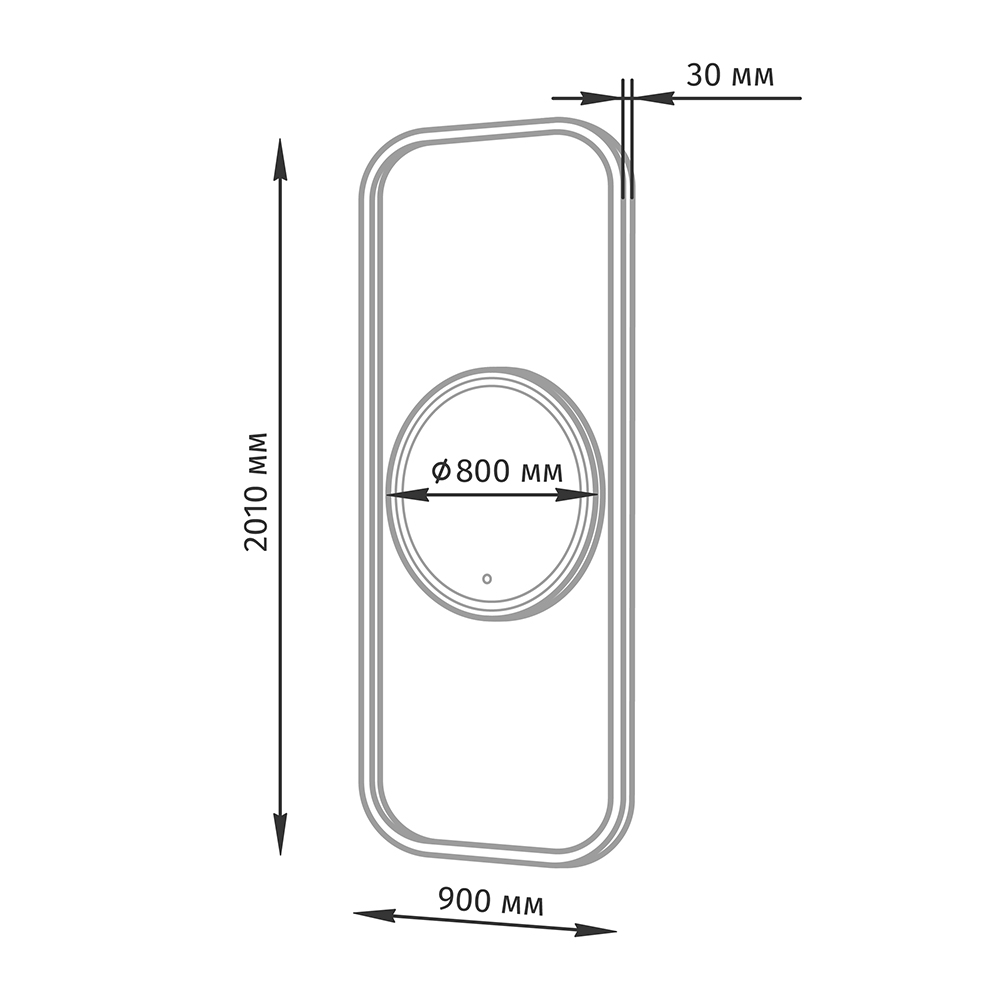 Парикмахерское зеркало МД-093, с подсветкой