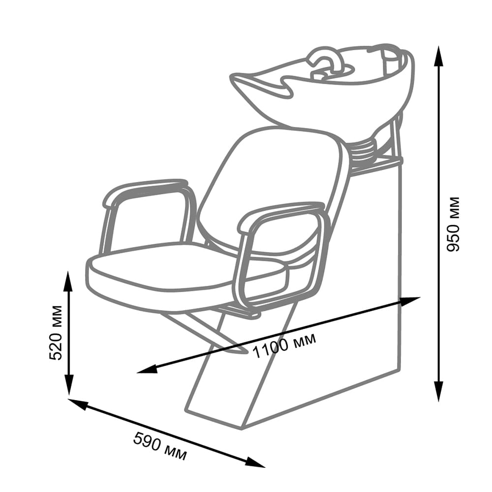 Парикмахерская мойка ЕЛЕНА с креслом БРИЗ