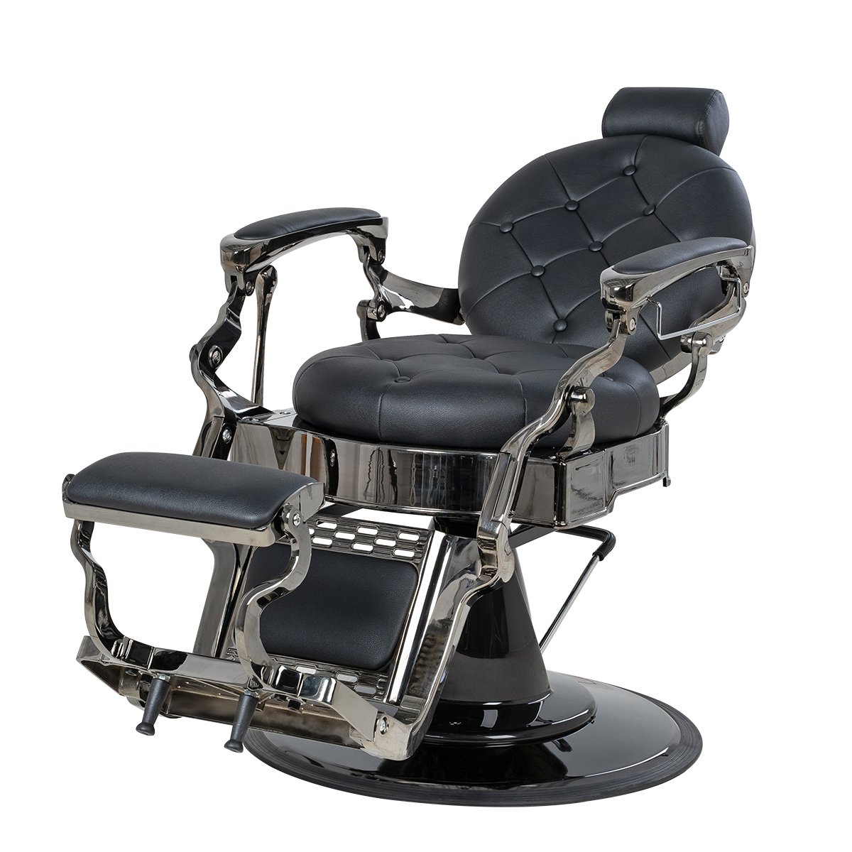 Мужское кресло барбер МД-9118, каркас тонированный хром