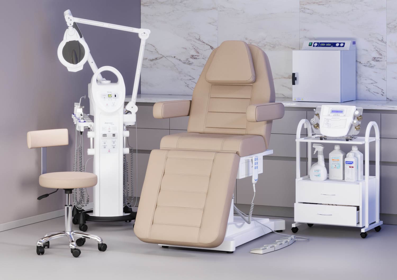 Кресло косметологическое АЛЬФА-11 Светло-серый