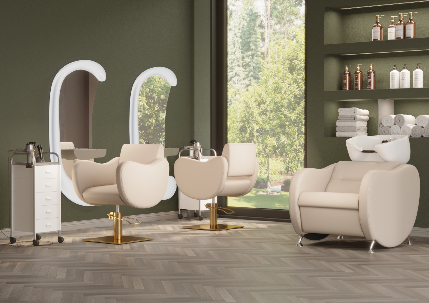 Парикмахерский комплект Жаклин (кресло + мойка)