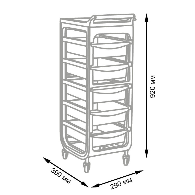 Тележка парикмахерская  Т-15, черный