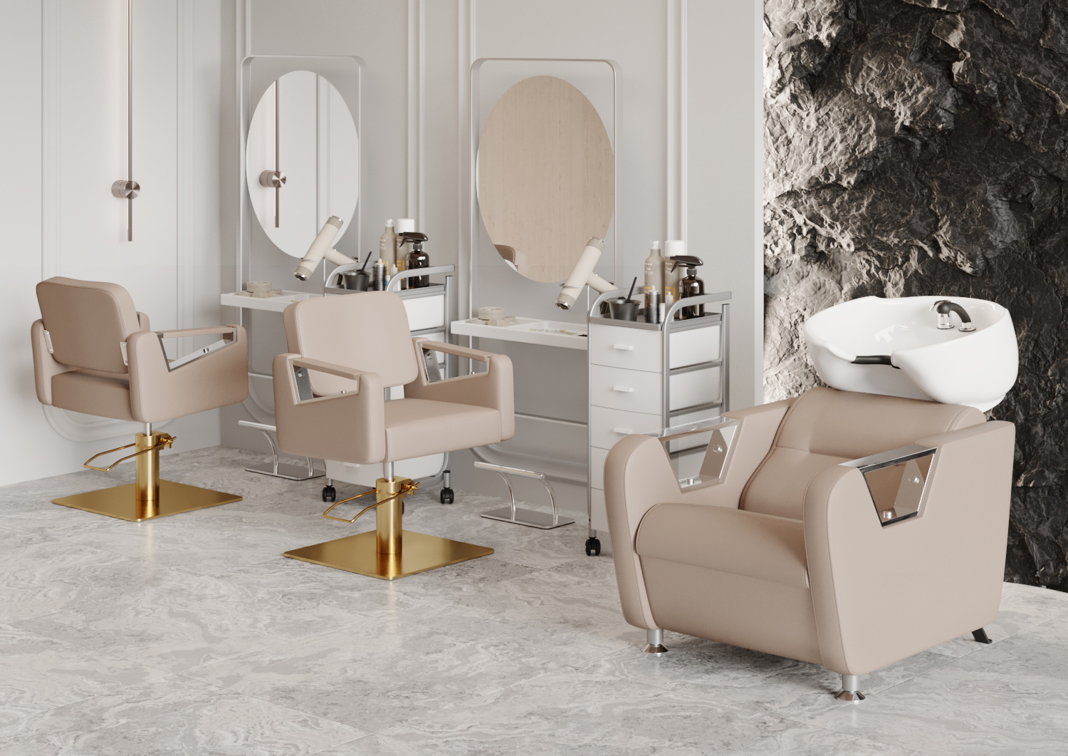 Парикмахерский комплект Бруно (кресло+мойка)