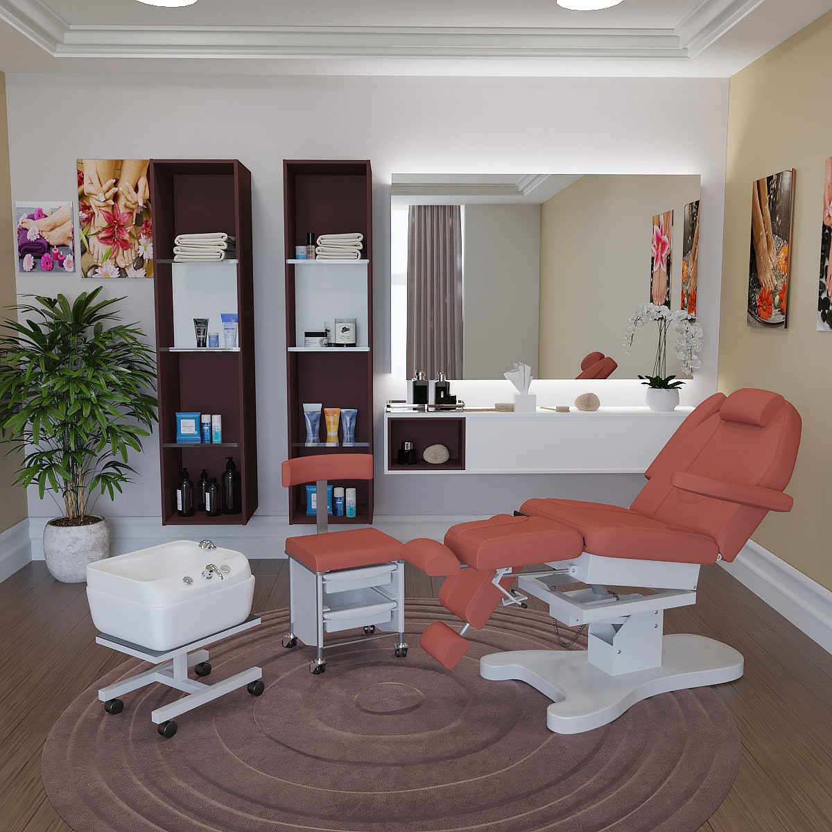 Педикюрное кресло ОНИКС-03, 3 мотора, Черный