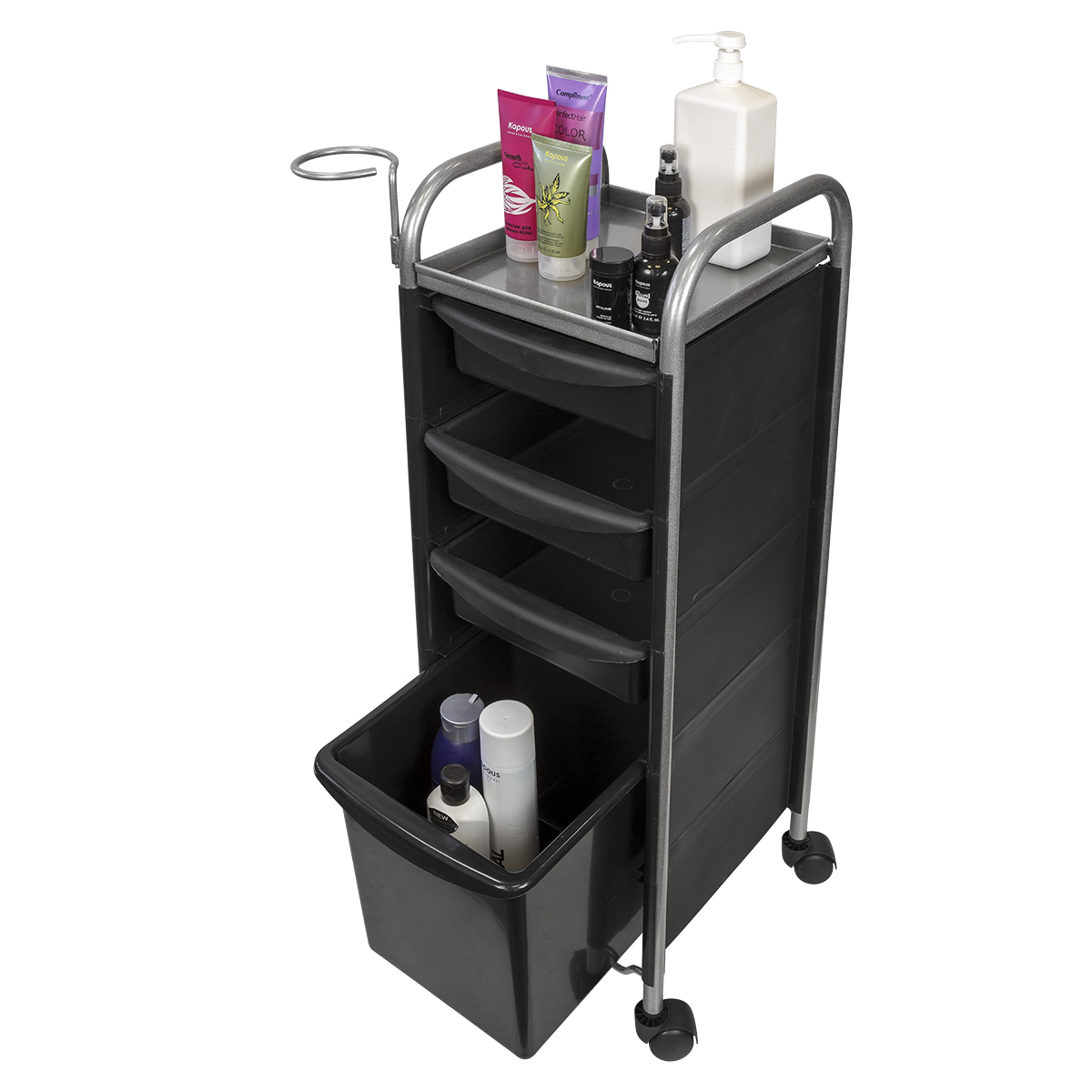 Тележка парикмахерская М-02 box, черный