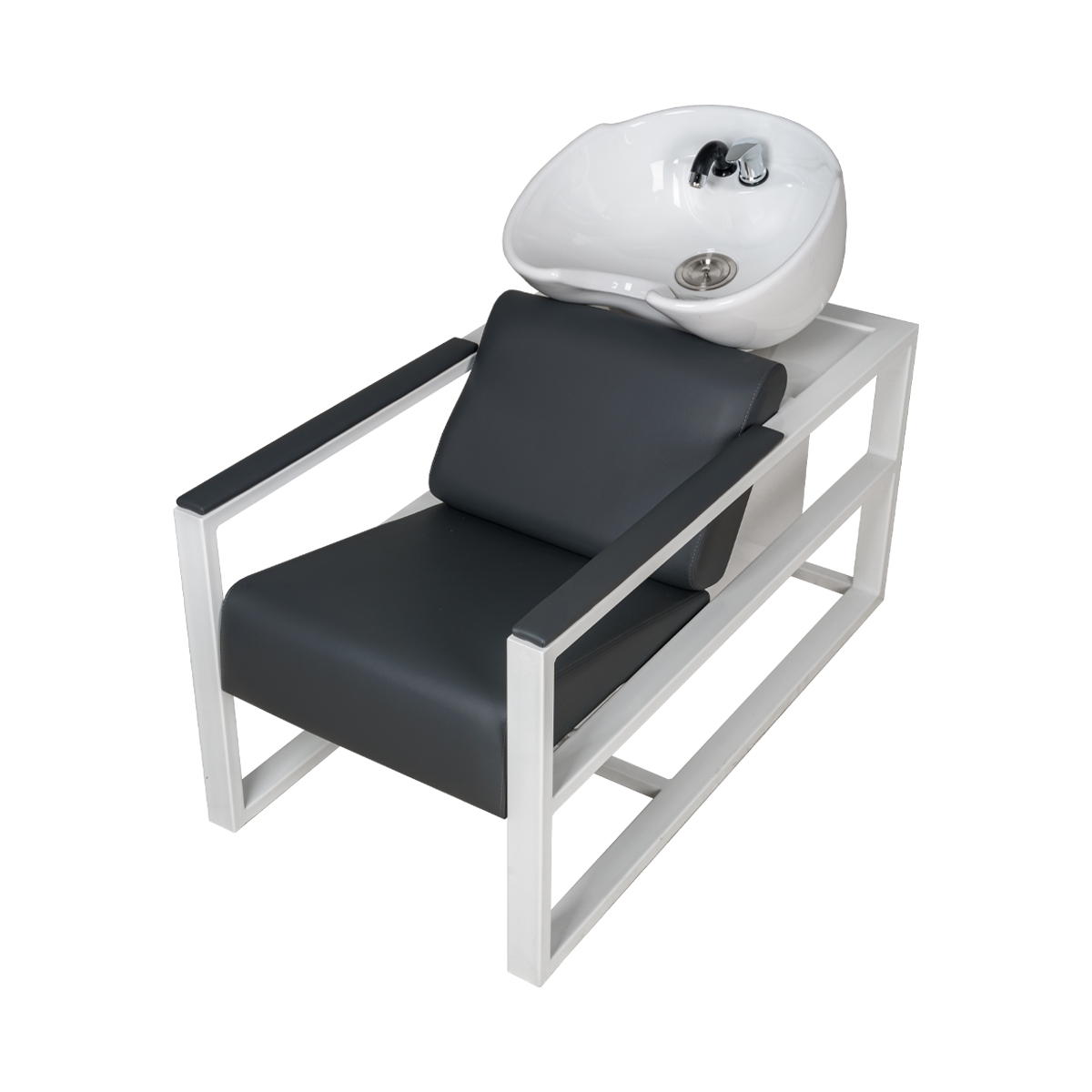 Парикмахерская мойка Дуглас на белом каркасе