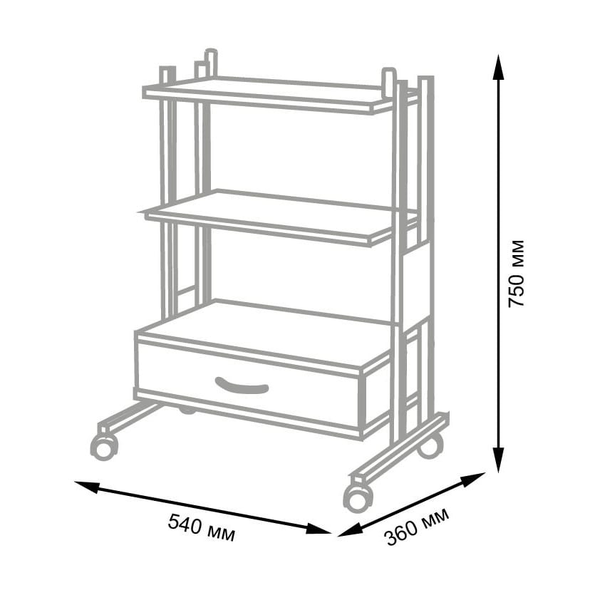 Тележка косметологическая ТРИО