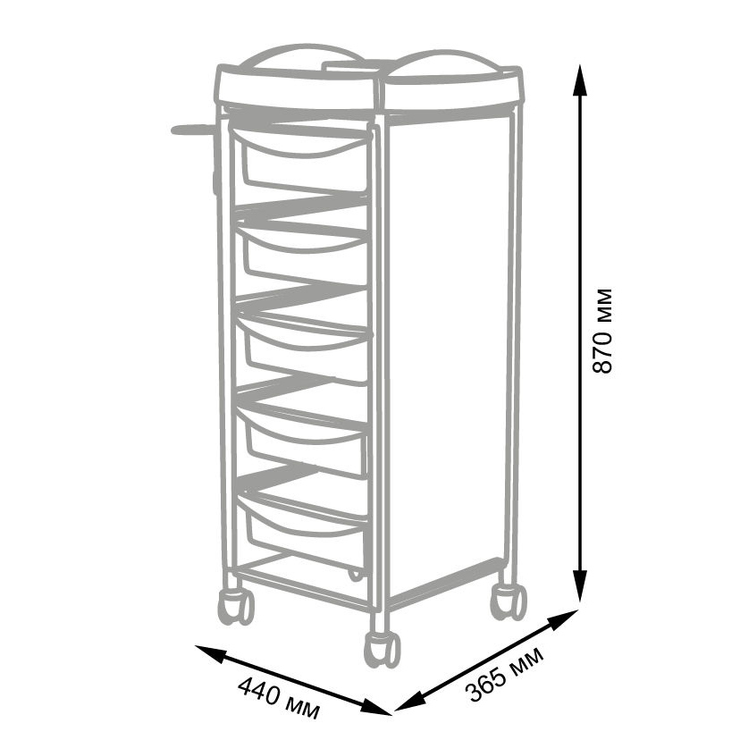 Тележка парикмахерская М-03 Next, белый